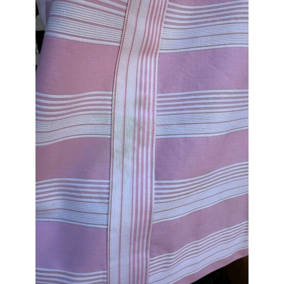 70s 80s Pink Stripe Cotton Sleeveless Shift Dress Rope Belt Scoop Neck Volup - Picture 5 of 11